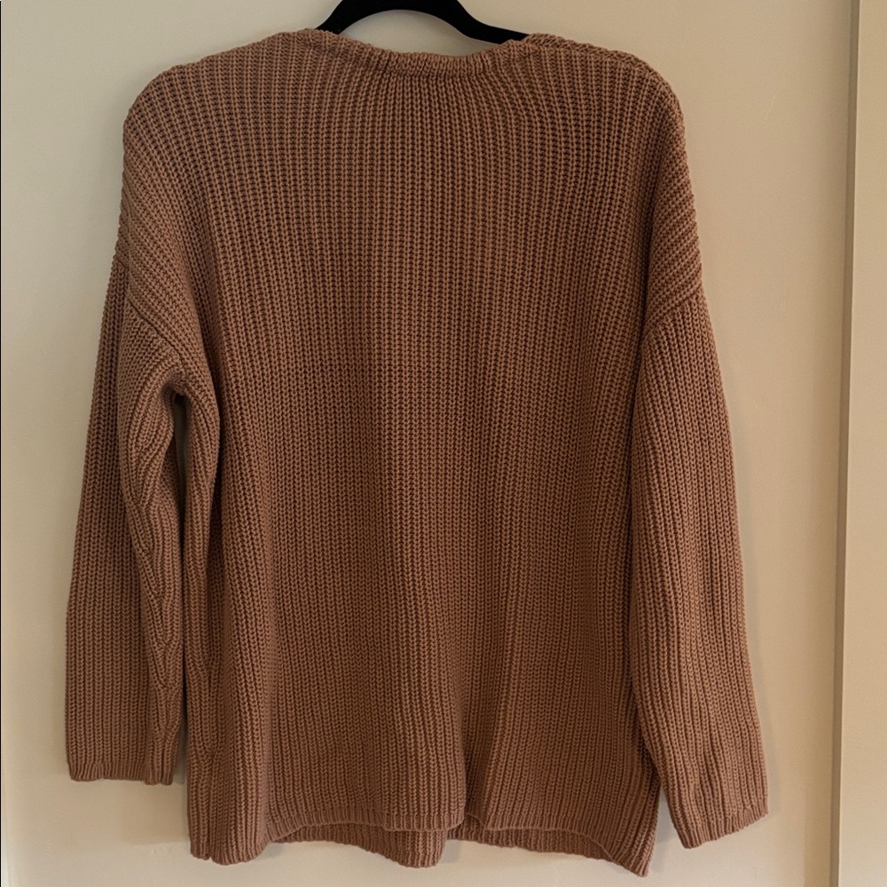 Jenni Kayne Women's V-Neck Sweater in Warm Tan - Picture 5 of 5
